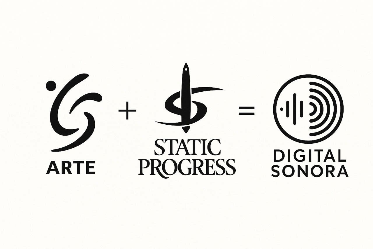 Arte da marca: Arte + Static Progress = Digital Sonora